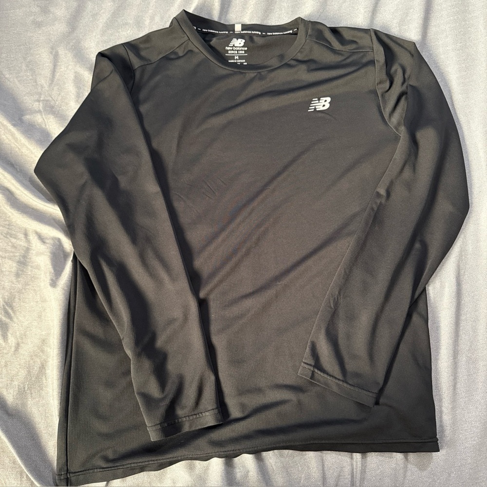New Balance Black Long Sleeve Performance Tee